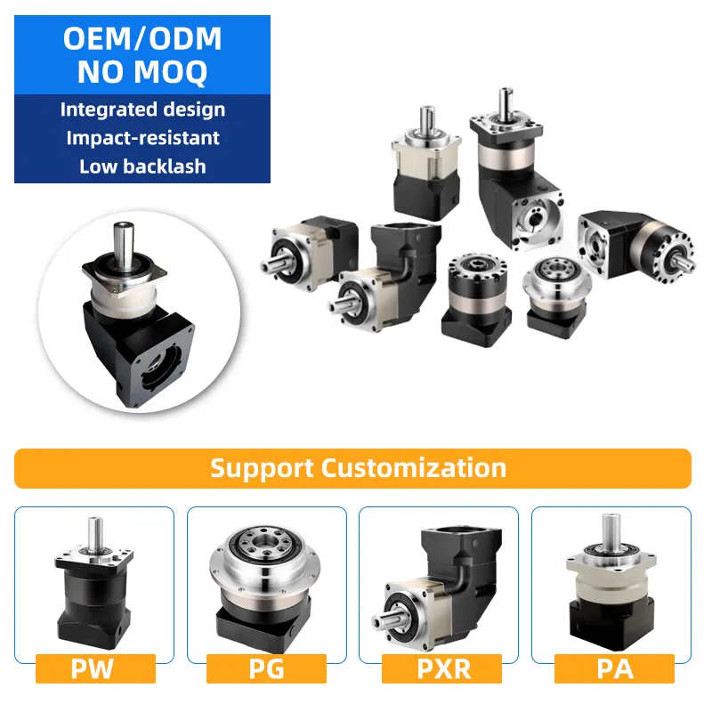 Helical Gear peredam kecepatan kalung rendah kebisingan rendah roda gigi transmisi planet PA 60 90 120 140 180 220mm untuk Servo M