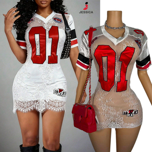 Y9340-2026 <span class=keywords><strong>Abbigliamento</strong></span> di Tendenza <span class=keywords><strong>per</strong></span> Donne, Mini Abito Estivo <span class=keywords><strong>Sexy</strong></span> Trasparente in Pizzo con Scollo a V - Product Image 1