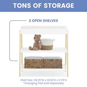 <span class=keywords><strong>Placard</strong></span> pour bébé Processus de peinture non toxique <span class=keywords><strong>Table</strong></span> à <span class=keywords><strong>langer</strong></span> pour bébé <span class=keywords><strong>avec</strong></span> 2 étagères Meubles portables pour bébé - Product Image 4