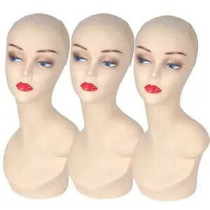 Display Pvc Vrouwen Bovenlichaam Mannequins Vrouwelijke Realistische Pruik Stand Russische Menselijk Haar Mannequin Hoofd