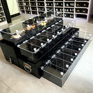 Custom 3 Shelves Table Top Acrylic/PVC Snake Gecko Reptile Display Cases with Lock <strong>Stand</strong> and Black Suitcase <strong>for</strong> Reptile Expo - Product Image 1