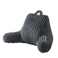 Coussin de dossier en flanelle lignée Yintex pour lecture, rembourré en mousse à mémoire de forme, pour siège, lit, canapé, sol, dortoir, gris foncé, certifié Oeko-Tex