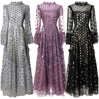 Nouvelle Arrivée 2026 – Robe Longue de Soirée de Luxe pour Femme avec Dentelle Superposée et Manches Longues Évasées, Idéale pour Mariage et Fêtes – Prise en Charge OEM/ODM