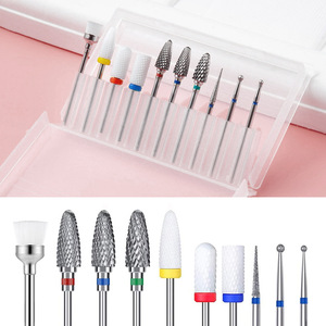 Lot de 10 embouts de ponçage en acier inoxydable et alliage de tungstène pour l'élimination des cuticules et le polissage des ongles, accessoires pour lime électrique - Product Image 5