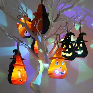 Linterna de calavera de mano de Halloween transfronteriza, molino de viento de <span class=keywords><strong>calabaza</strong></span> LED, accesorios colgantes, decoración de Ambiente de fiesta, <span class=keywords><strong>Mate</strong></span> de plástico - Product Image 6
