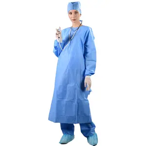 Disposal Isolation Gown EN13795 Disposable Protective Gown 40 g