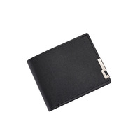 Dompet Pendek Anti Maling Pria JIANGBAO Gaya Korea Berbingkai Besi Horizontal Multi-Kartu untuk Pria Muda Tempat Kartu Trendy