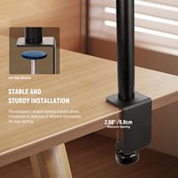 Anneau lumineux de bureau 18W 7 pouces à écran complet avec support à pince en C pour vidéoconférence, streaming, maquillage et enregistrement Zoom