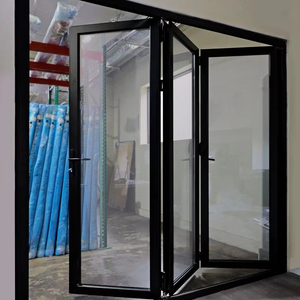 Porte in vetro pieghevoli bianche moderne per hotel porte finestre francesi all'aperto isolate per ville ed esterni - Product Image 1