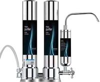 Purificateur d'eau domestique à prix compétitif pour comptoir, filtration en trois étapes, sans BPA, boîtier en acier inoxydable 304