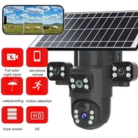 AOV kamera tenaga surya 4G, CCTV Alarm deteksi hewan peliharaan kendaraan manusia Hieasy 4MP 2 lensa AI 4MP baterai 8000mah Panel surya 8W