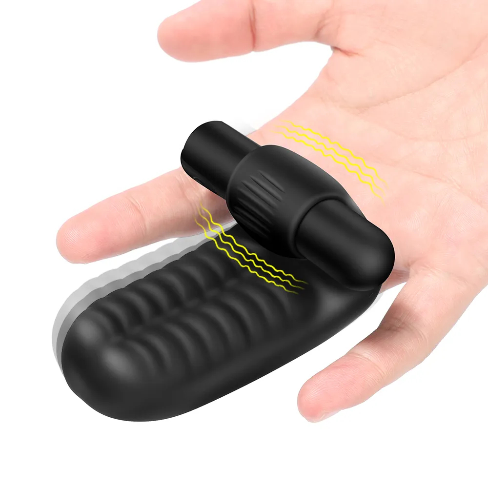 Female Masturbator Finger Penis Sleeve Vibrator Strap on Dildo