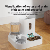 Distributeur automatique de nourriture et fontaine à eau pour animaux de compagnie, en plastique PP écologique, 2-en-1, facile à nettoyer, étanche IPX5, pour chats et chiens