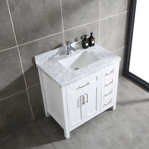 V-NONH Mueble de Baño Individual Moderno de 36'' con Lavabo Cerámico Integrado, Madera Maciza + Contrachapado, Ecológico, para Apartamento o Taller - Product Image 3