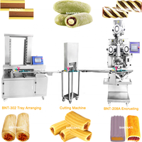 BNT-208A Nouvelle machine automatique 220V pour la découpe de barres bicolores et l'encrustation de barres de biscuits, avec double remplissage de confiture de dattes, cacahuètes et figues