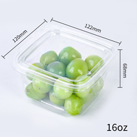 Fabrieksgroothandel Transparante PET 24oz Voedselcontainer met Scharnierdeksel, Manipulatiebeveiliging, Voorgeknipte Fruit Clamshell Verpakking