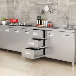 Nuovo Design di Mobili da Cucina Moderni in Acciaio Inox con Installazione a Incasso, Antiruggine, Facili da Pulire, <span class=keywords><strong>Area</strong></span> di Cottura Igienica - Product Image 2