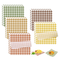 Papier ciré personnalisé pour l'emballage alimentaire, restauration rapide, hamburgers, sandwichs, barbecue, papier de protection anti-graisse et anti-huile pour assiettes