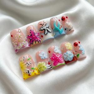 <span class=keywords><strong>Uñas</strong></span> Postizas Surtidas al por Mayor, Forma <span class=keywords><strong>de</strong></span> Pico <span class=keywords><strong>de</strong></span> Pato <span class=keywords><strong>de</strong></span> Lujo para Fiestas, <span class=keywords><strong>Uñas</strong></span> Postizas Hechas a Mano en 3D, Gran Venta - Product Image 1