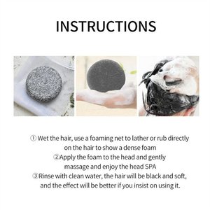 Soap Cover Bar Shampoo Deep Cleansing Hair and <strong>Scalp</strong> Natural Organic <strong>Moisturises</strong> and Repairs Promotes Hair Growth BLACK SOAP - Product Image 3