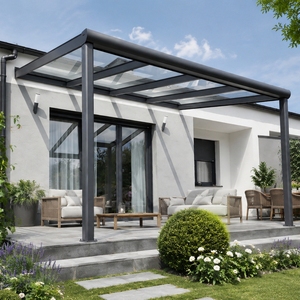 Abri de terrasse modulaire en aluminium avec toit en polycarbonate, auvent extérieur à monter soi-même - Product Image 1