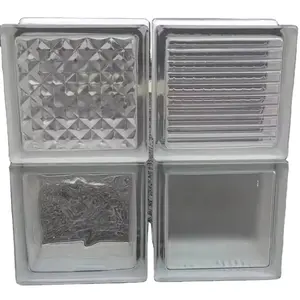Clear square textured solid glass block brick factory supplier