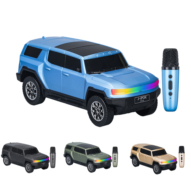 Off-Road SUV Car BT Speaker Karaoke Set with Mic 10W Rgb Speaker for Party Portable Subwoofer Sound System  Holiday Gift
