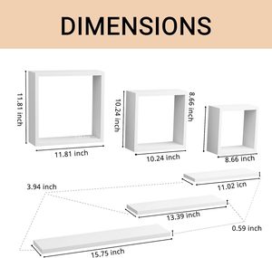 Étagères murales décoratives flottantes, étagères murales en bois en forme de cube entrecroisées - Product Image 2