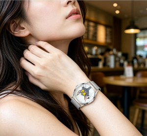 Orologio al Quarzo con Cinturino in Pelle, Impermeabile, Analogico, con Motivo Gatto e Topo, per Donne, Ragazze e Bambini - Product Image 1