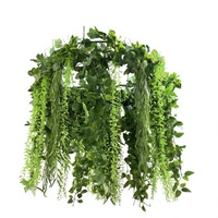 Plante artificielle de fougère de Boston suspendue, guirlande de verdure en plastique pour panier mural, décoration intérieure pour maison, jardin, café, balcon