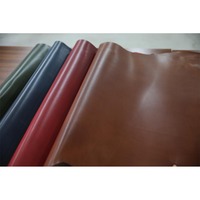 Vegetable Tanned Red Natural Cow Leather with Aniline and Oil Finish