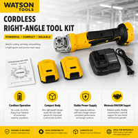 Kit d'outils sans fil à angle droit, meuleuse-polisseuse à batterie au lithium avec 2 batteries et chargeur, fourniture d'usine, OEM ODM, vente en gros