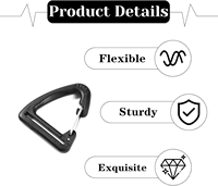 Mousqueton triangulaire de 20 mm, porte-clés, boucle à pression en plastique, crochet à ressort à dégagement rapide, sangle de sac à main, crochet en métal, accessoire de camping