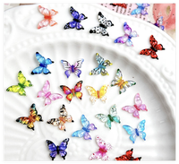Gemischte Sets 12*10mm Hochwertige Neue Trendige Kawaii Bling Buchstaben Cartoon Bunte Schmetterling Kleine DIY Nagel-Charms Harz-Cabochons