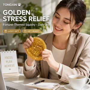 Pièce de Monnaie Porte-Bonheur <span class=keywords><strong>en</strong></span> <span class=keywords><strong>Or</strong></span> TPR Squishy Scintillant Symbole <span class=keywords><strong>Dollar</strong></span> Jouet à Presser à Rebond Lent Anti-Stress Fidget Fortune Sensoriel de Bureau TONGXIN - Product Image 4