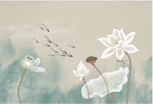 定制现代设计手绘壁纸客厅刺绣防水墙面装饰 - Product Image 5