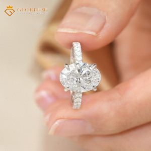 Goldleaf Jewelry Fine 1CT 2CT 3CT Oval Cut Lab Grown Diamond <b>Ring</b> 925 Sterling <b>Silver</b> Wedding <b>Ring</b> IGI Report - Product Image 3