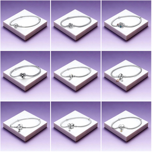 Pulseras de Cadena de Serpiente con Dijes de <span class=keywords><strong>Plata</strong></span> de Ley <span class=keywords><strong>925</strong></span> Auténtica de Alta Calidad y Zirconia, en Oferta, para Mujer - Product Image 2