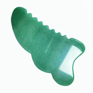 Premium Green Aventurine Gua Sha Massager Wave-Shape Facial Sculpting Tool with Ridged Side for Puffiness Relief - Product Image 6