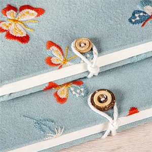 Carnet à couverture en tissu brodé, journal en toile de lin avec broderie florale, agenda ligné A5 <span class=keywords><strong>pour</strong></span> femmes, <span class=keywords><strong>cadeau</strong></span> <span class=keywords><strong>pour</strong></span> elle - Product Image 5
