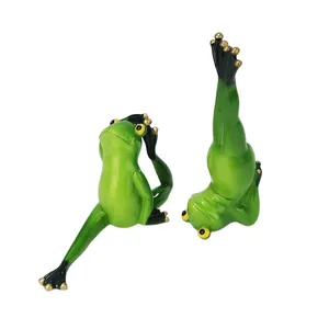 Creative Resin Yoga Animals Frog Statue Ornament Fairy Garden Accessories For Decoration