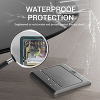 Kit de prise électrique encastrée au sol, prise électrique étanche, boîte de couverture de prise électrique cachée, double prise allemande anti-effraction