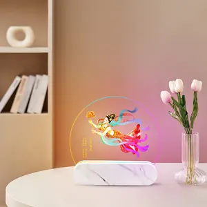 Creative moderne sabbie mobili RGB lampada da tavolo 3d decorazioni per la casa salotto comodino rotondo arte decorare la luce