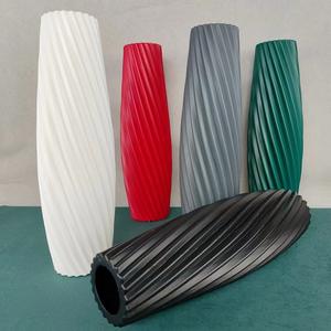 लंबा प्लास्टिक फूल vase सफेद कृत्रिम फूल व्यवस्था टेबल बड़ा vase प्लास्टिक सजावटी - Product Image 2