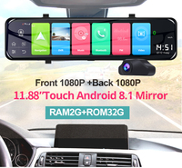 Anglais Russie Contrôle vocal 4G Adas Android Enregistreur vidéo de voiture hd 1080p MIRROR GPS CAMERA MIRROR CAMERA DVR