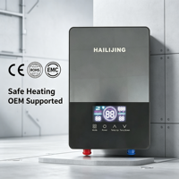 Chauffe-eau électrique instantané sans réservoir, élément chauffant en acier inoxydable, écran tactile LED en plastique, pour maison, camping-car, extérieur, voiture