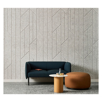 Panneaux acoustiques modernes en polyester PET rainuré pour hôtels, NRC 0.8, designs graphiques riches et personnalisés pour une utilisation en extérieur et en chambre.