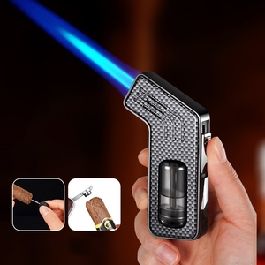 Accendino a Fiamma Jet Elegante con Fiamma Regolabile e Finestra per il Livello del Carburante - Product Image 4