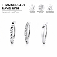 Anneaux de nombril en titane ASTM F136 G23 avec incrustation de zircone cubique colorée, bijoux de piercing corporel romantiques pour mariage