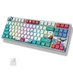 M87 mekanik klavye, çalışırken değiştirilebilir kablosuz oyun klavyesi 87 tuşlar, Windows için RGB arkadan aydınlatmalı özel klavye yerleşik bellek